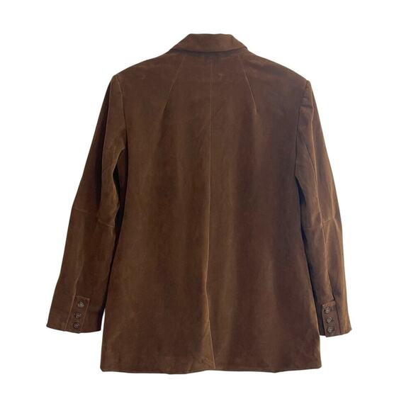 Free People Paper Cut Vegan Suede Blazer Brown Size Small NWOT - Picture 3 of 11